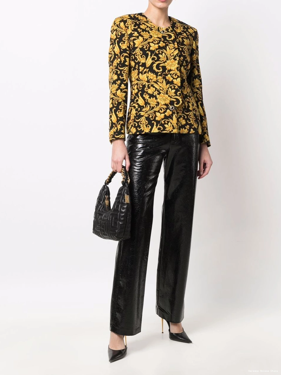 Affordable Versace Women jacket baroque-print 1990s single-breasted 0501